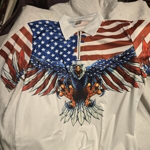 Patriotic Eagle Polo Shirt. Unbranded